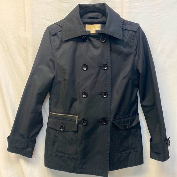 Michael Kors Belted Trench Style Rain Jacket with Removable Hood - Picture 2 of 11